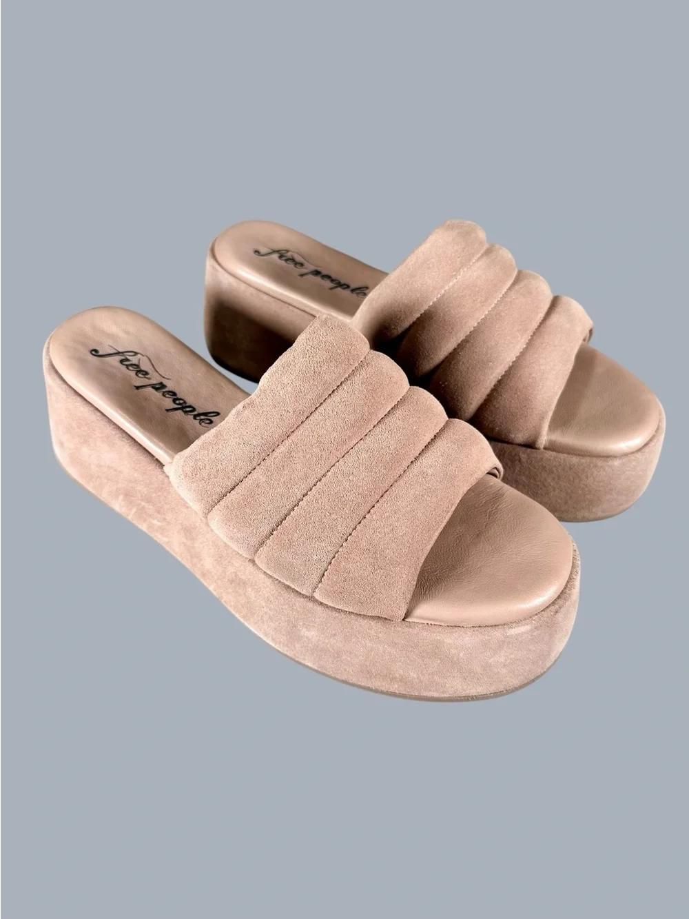 NWT Free People women’s Almost Paradise Platform Slide Sandals US9